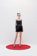 Brocade Mini Dress With Drape