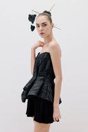 Brocade Mini Dress With Drape