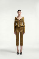 Boat-Neck Boned Jacket