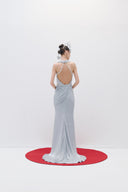 High Slit Draped Dress