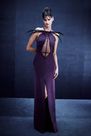 Embroidered Halter Neck Dress