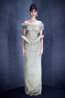 Embroided Corseted Gown