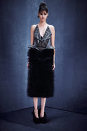 Corseted Fur Dress