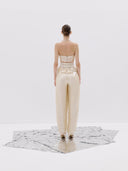 High Waisted Sequin Pants with a Corset Waistband