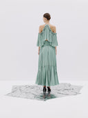Pleated Skirt with Corset Detailed Belt