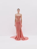 Blush Pink Lace Corset Gown