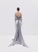 Draped Halter Neck Dress with Lace Corset