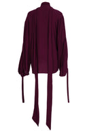 Draped Scarf-Neck Blouse