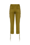 Low-Rise Eyelet Capri Pants