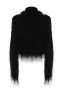 High-Neck Fur Top
