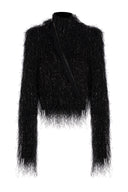 High-Neck Fur Top