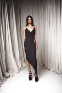 V-Neck Dress With Zipper Detail