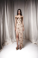 Embroidered Dress With Slit