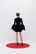 Velvet Balloon Sleeve Mini Dress