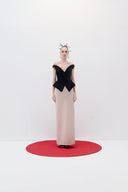 Velvet Satin Bateau Dress