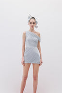 Draped One-Shoulder Dress