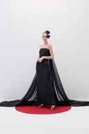 Embroidered Cape Dress