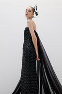 Embroidered Cape Dress