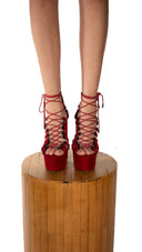 Red Cashmere Platform Pump