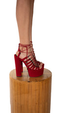 Red Cashmere Platform Pump