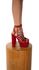 Red Platform Pumps
