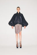 Vegan Leather Bomber Jacket