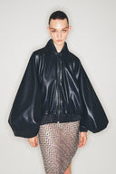 Vegan Leather Bomber Jacket