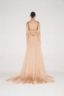 V-Neck Silk Chiffon Maxi Dress