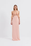 V-Neck Embroidered Gown