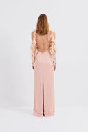 V-Neck Embroidered Gown