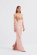 V-Neck Embroidered Gown