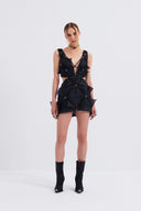 Cut-Out Embellished Organza Dress